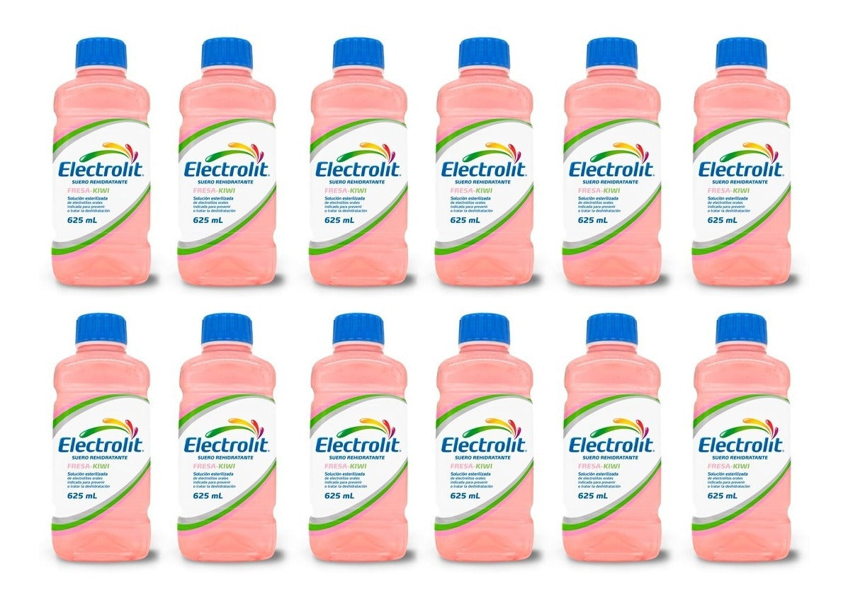 Electrolit Suero 12 Pack Caja Bebida Fresa Kiwi 12x 625 Ml