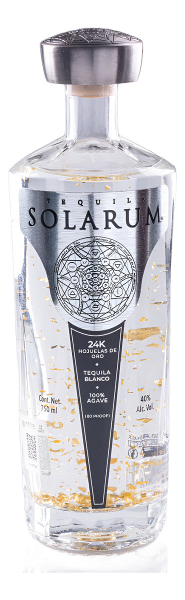 Tequila Solarum Blanco Con Hojuelas De Oro 24k 750ml