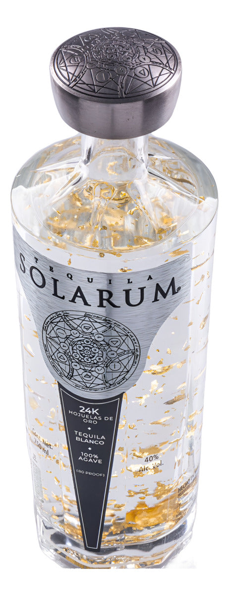 Tequila Solarum Blanco Con Hojuelas De Oro 24k 750ml